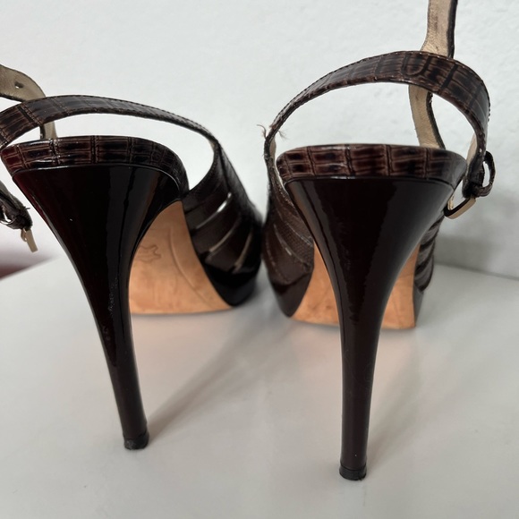 JOAN & DAVID•CHOCOLATE LEATHER PUMPS•SIZE 8M - Picture 3 of 17